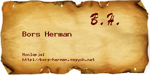 Bors Herman névjegykártya