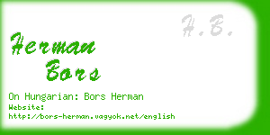 herman bors business card